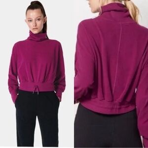 Sweaty Betty Melody Fleece Pullover Sweatshirt Amaranth Pink Small NWT